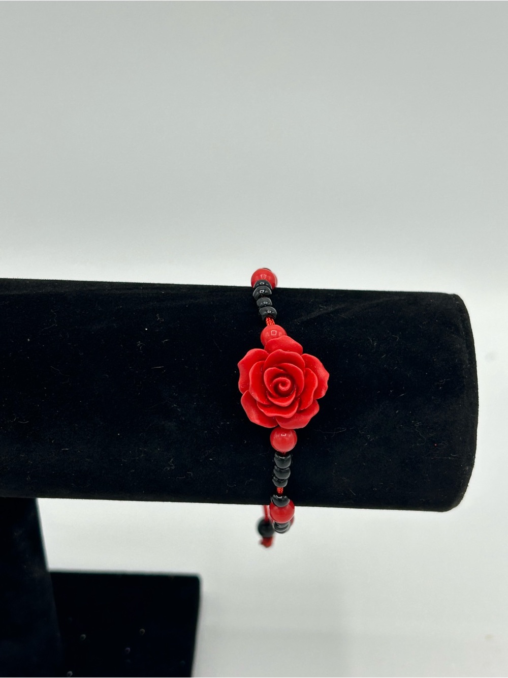 Red Rose Beaded Bracelet - Women Jewelry